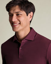 Long Sleeve Smart Pique Polo Red