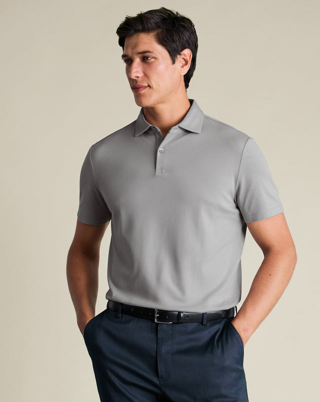 Smart Pique Polo – Light Gray