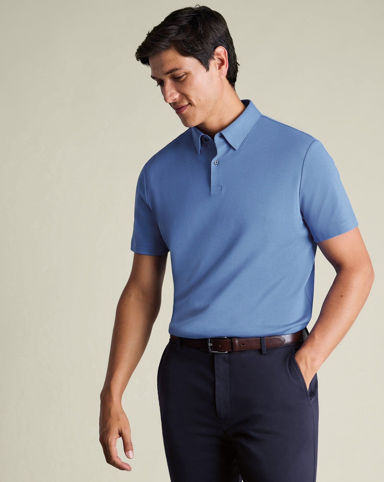 Smart Cotton Polo Cornflower