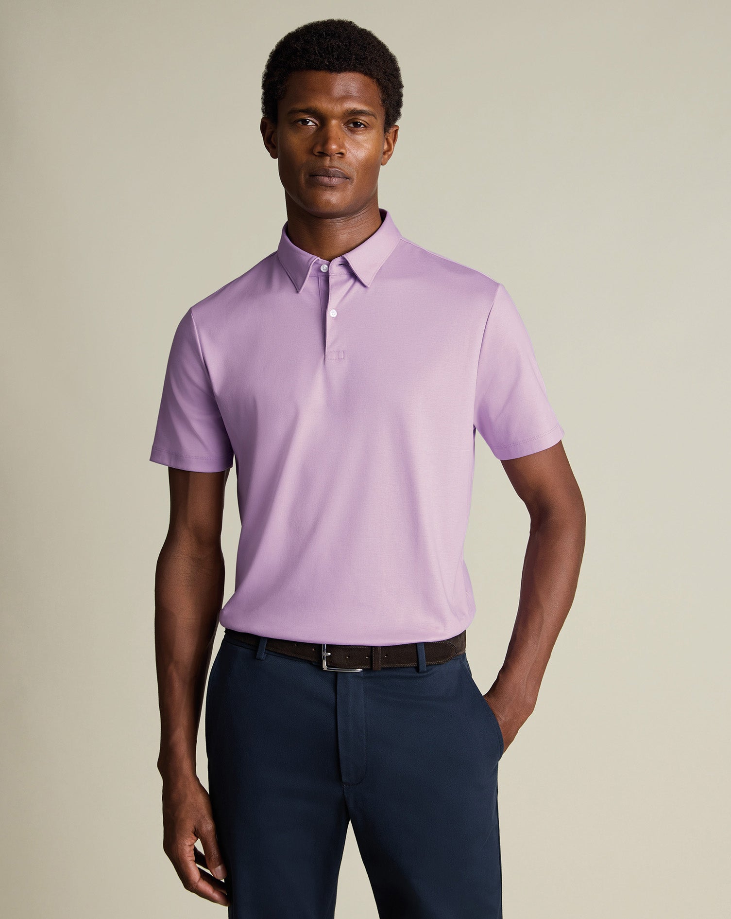 Smart Cotton Polo Lilac