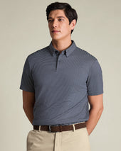 Smart Cotton Stripe Polo – Navy & White
