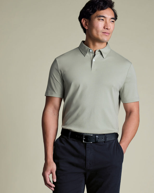 Smart Cotton Polo – Pale Teal Green