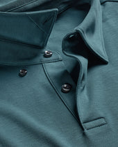 Long Sleeve Smart Cotton Polo Green