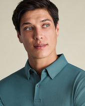 Long Sleeve Smart Cotton Polo Green