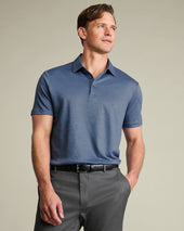 Linen Polo – Denim Blue