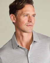 Pure Linen Polo Grey
