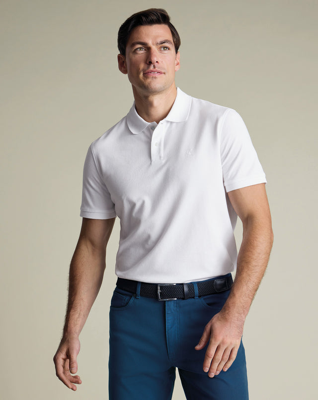 Pique Polo - White