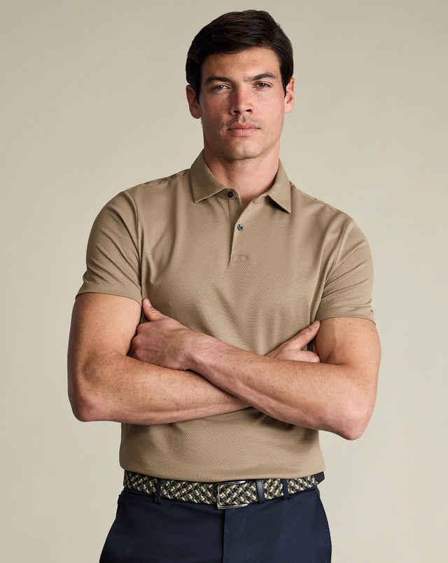 Performance Texture Polo – Tan