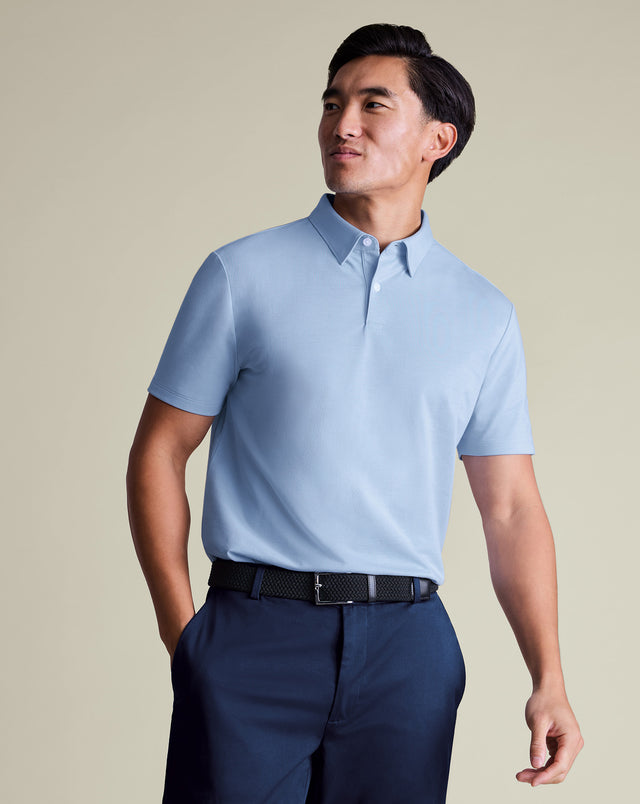 Performance Jersey Polo – Sky Blue