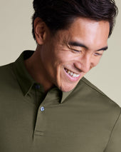 Long Sleeve Performance Jersey Polo Green
