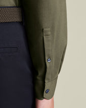 Long Sleeve Performance Jersey Polo Green