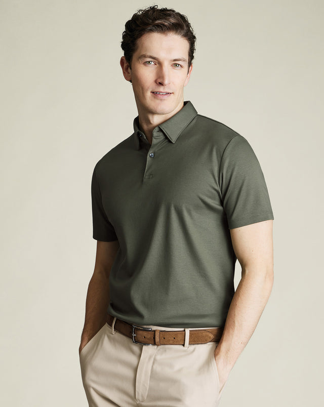 Smart Cotton Polo – Olive Green