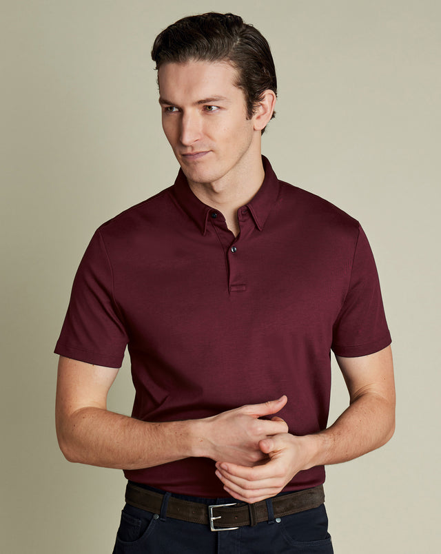Smart Cotton Polo – Wine Red