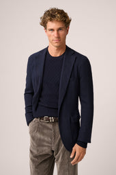 Apollo Deconstructured Blazer - Wool/Cashmere Jersey - Navy Blue