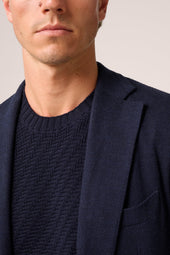 Apollo Deconstructured Blazer - Wool/Cashmere Jersey - Navy Blue