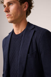 Apollo Deconstructured Blazer - Wool/Cashmere Jersey - Navy Blue