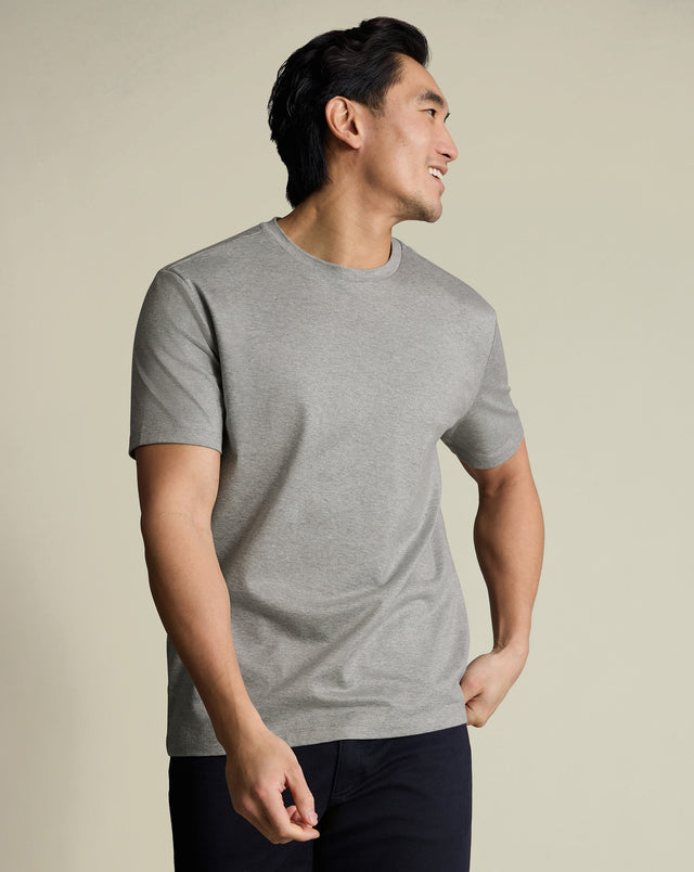 Cotton T-Shirt - Light Grey Marl