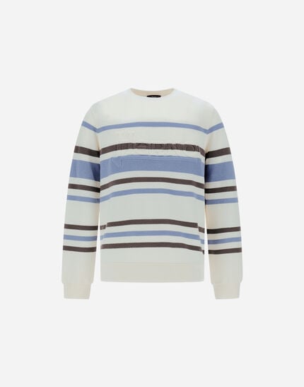 Sweatshirt In Stripe Cotton Sweater