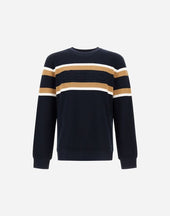 Sweatshirt In Yarn Dyed Waffle Piquet