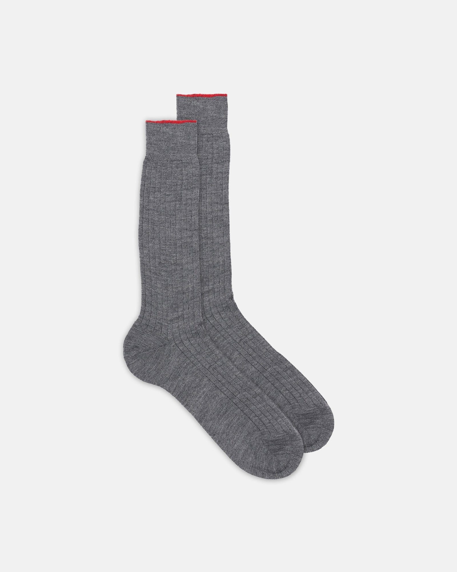 Made In Italy Medium Grey Mid Calf Merino Wool Socks