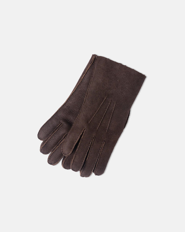 Made In England Dark Brown Shearling Gloves