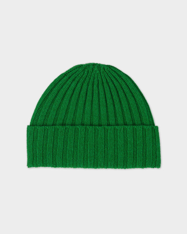 JG Brushed Plain Ribbed Hat Pagoda Green