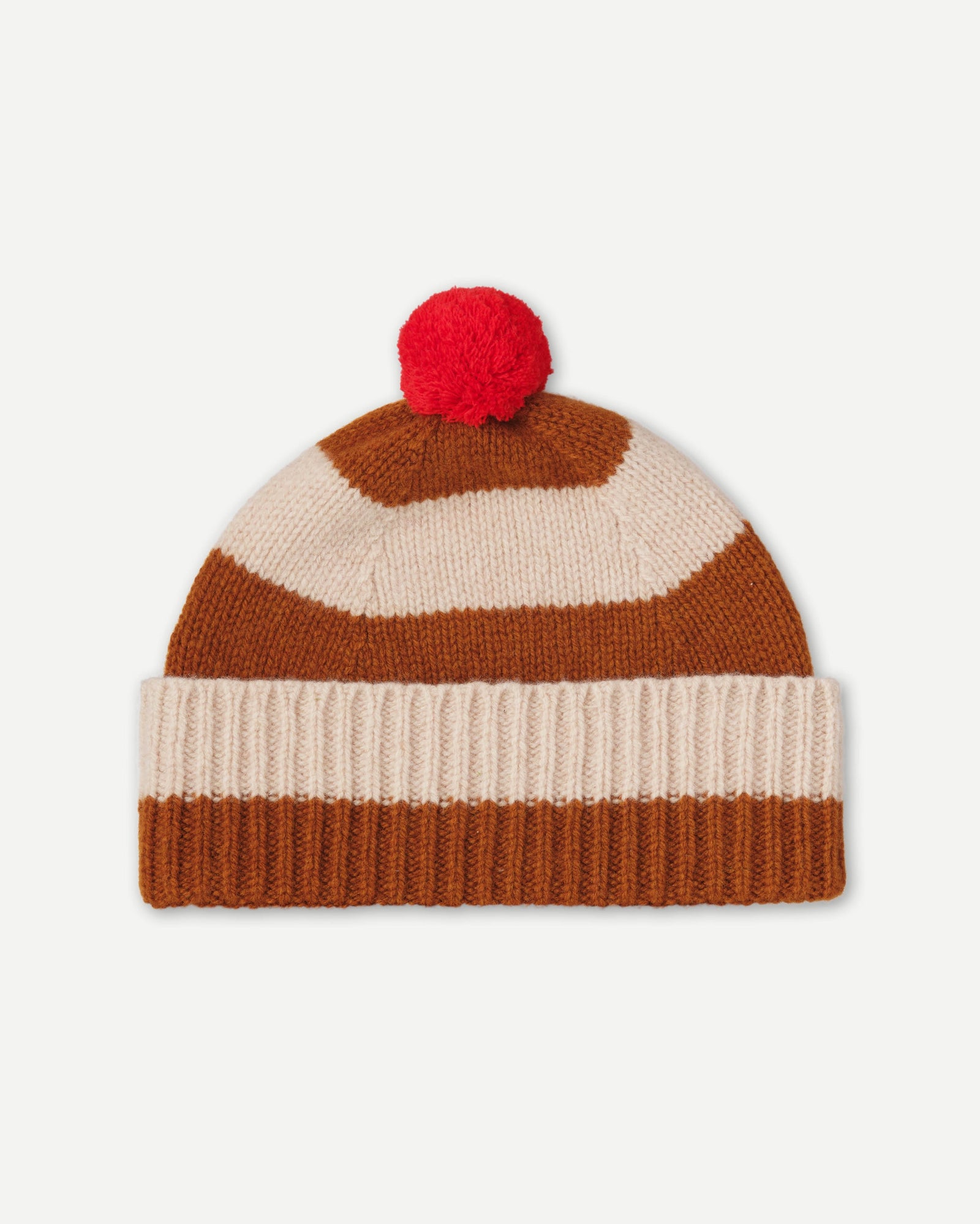 JG Stripe Pompom Hat Cumin/Oatmeal