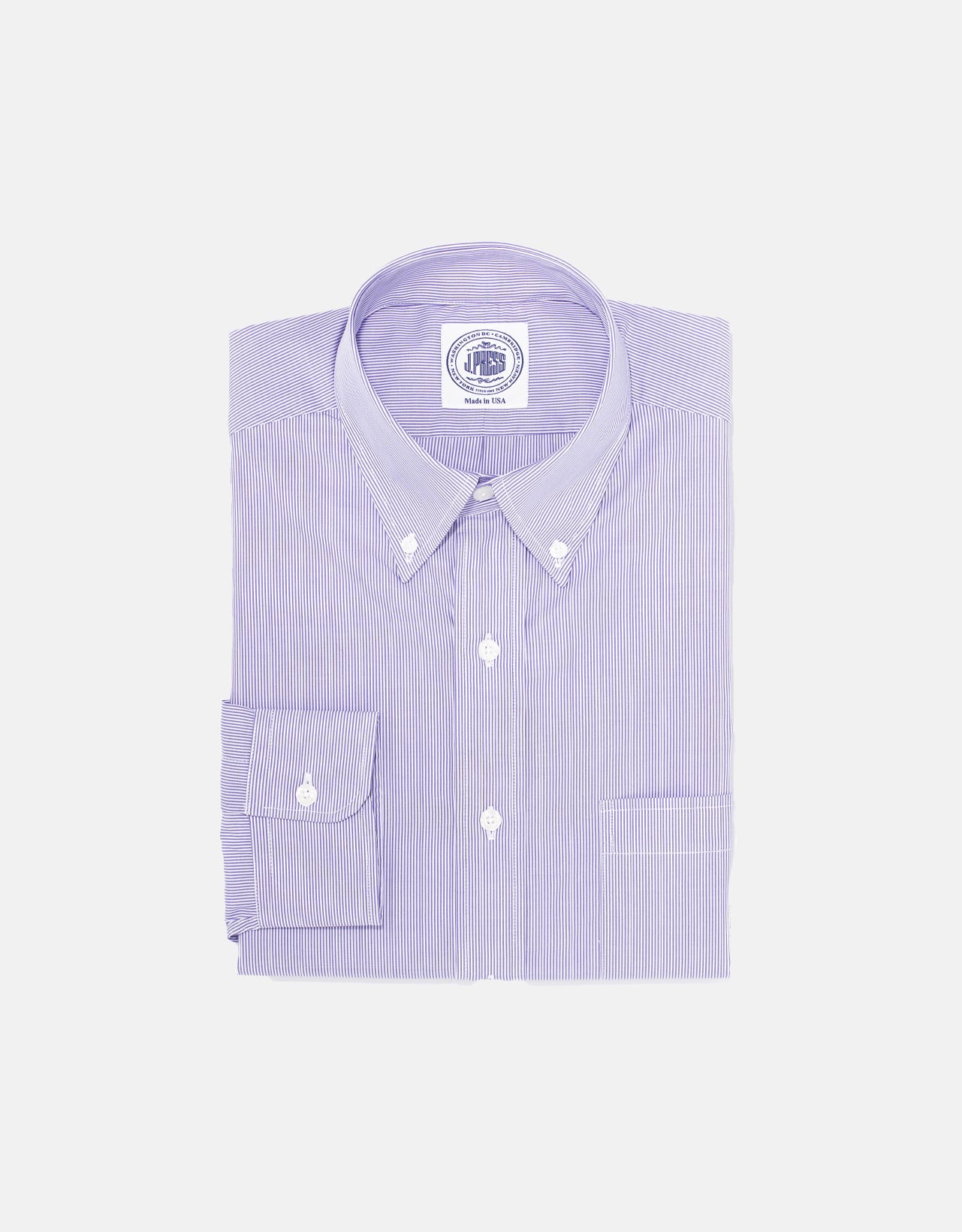 Made In Usa Purple Slim Stripe Broadcloth Shirt