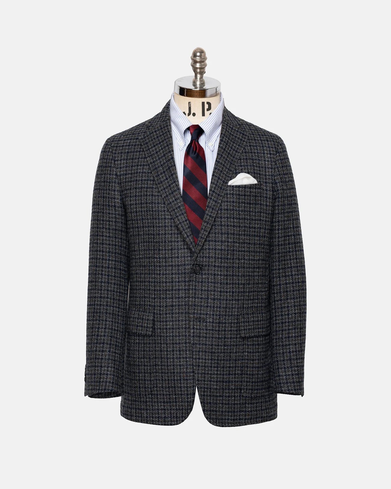 Made In Usa Magee Donegal Mist Navy Tattersall Sport Coat