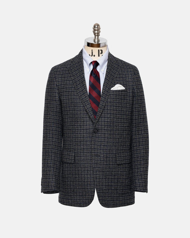 Made In Usa Magee Donegal Mist Navy Tattersall Sport Coat