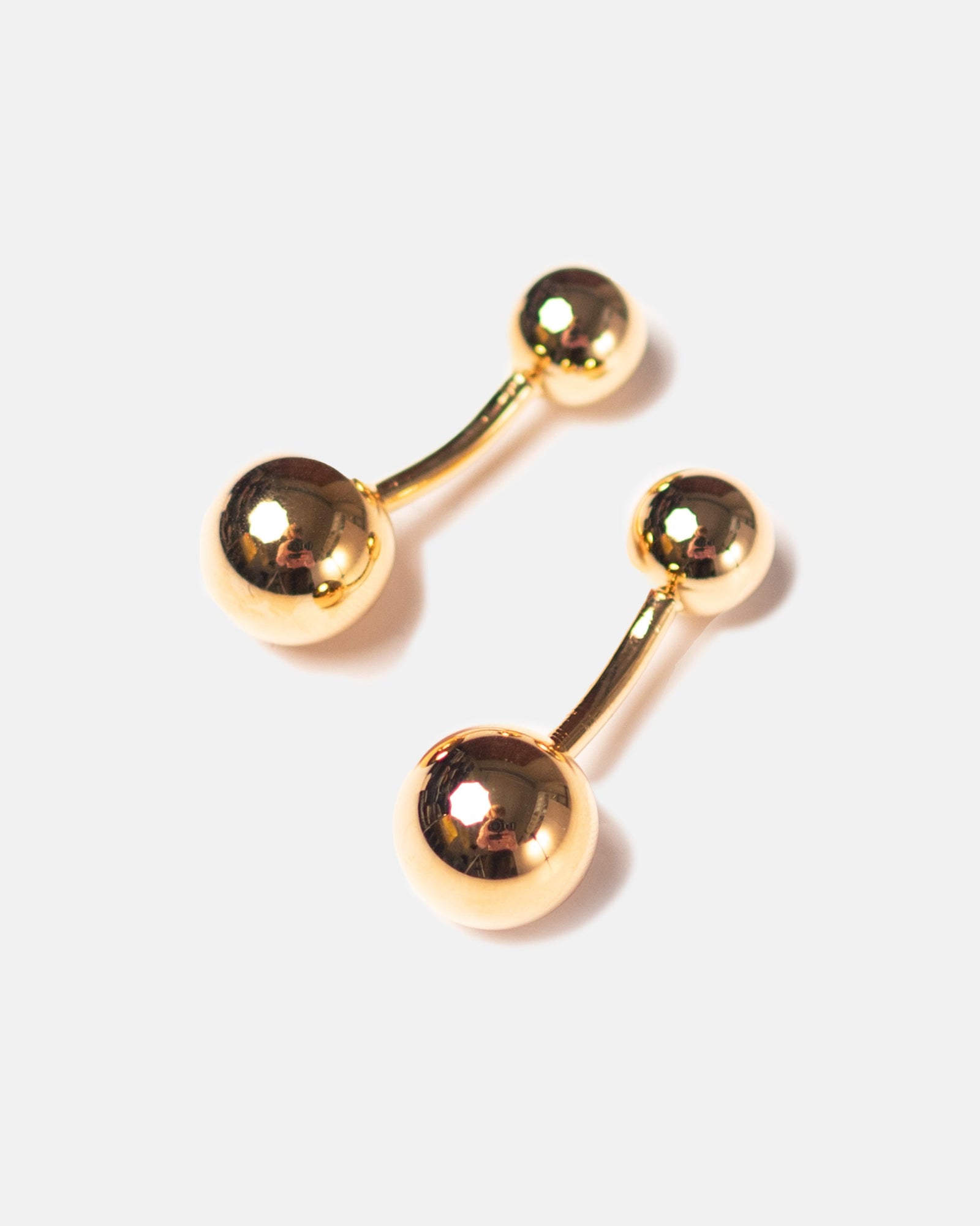 Made In Usa Gold Finish Double Ball Cufflinks