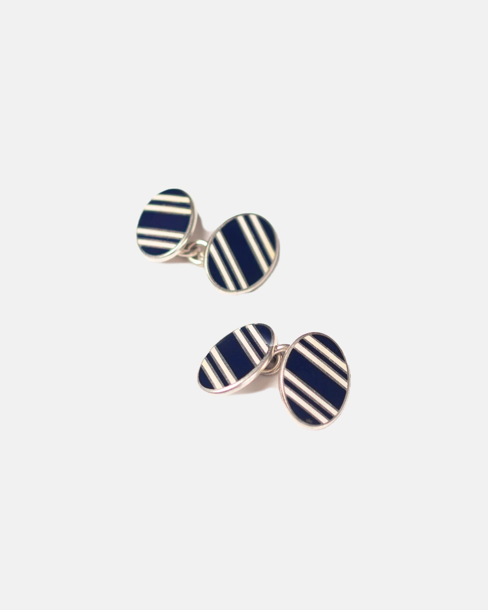 Made In Usa White Double Oval Cufflinks