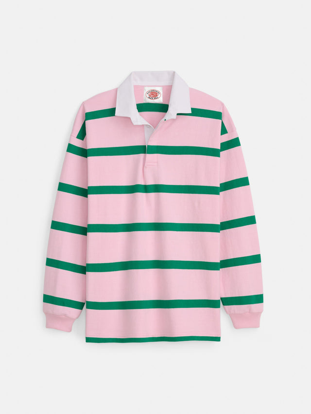 Made In Usa Pink Green Bar Stripe Rugby