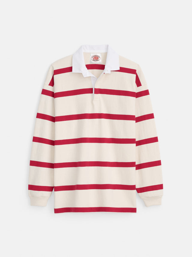 Made In Usa Natural Red Bar Stripe Rugby