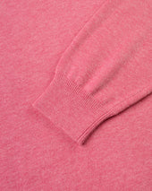 Pink Cotton Cashmere V Neck Sweater