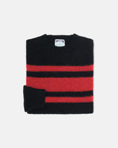Made In Scotland Chest Stripe Shaggy Dog Sweater Trim Fit