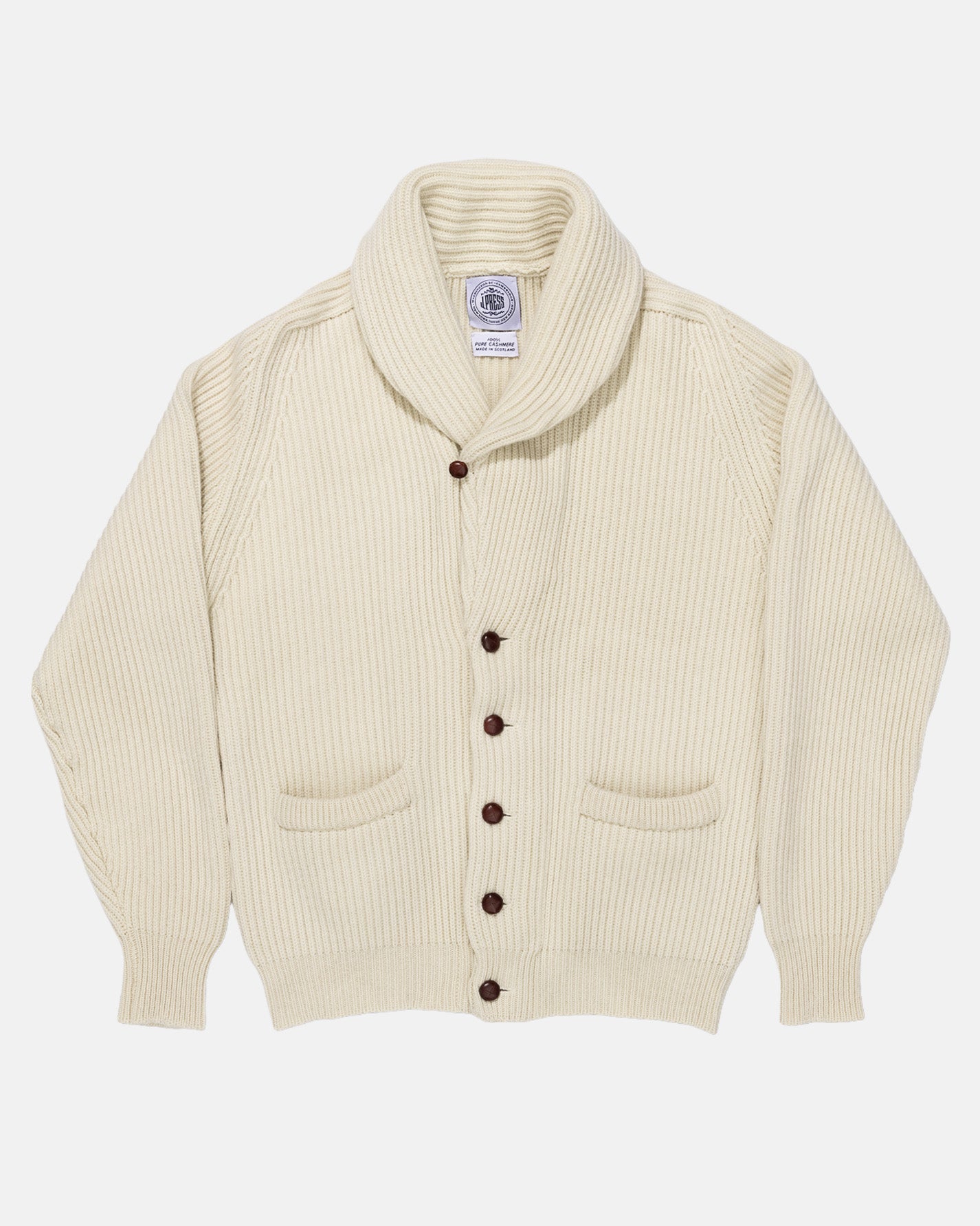Made In Scotland Cashmere Shawl Collar Cardigan