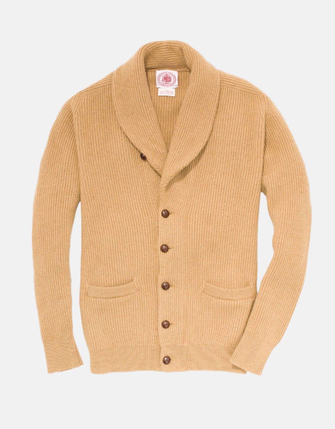 Made In Scotland Shawl Collar Camelhair Cardigan
