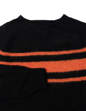 Made In Scotland Chest Stripe Shaggy Dog Sweater Trim Fit