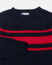 Made In Scotland Chest Stripe Shaggy Dog Sweater Trim Fit