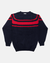 Made In Scotland Chest Stripe Shaggy Dog Sweater Trim Fit