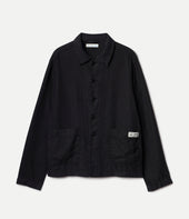 Cropped Worker S Linen Jacket