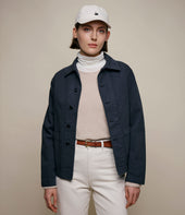 Cropped Worker's Cotton Twill Jacket