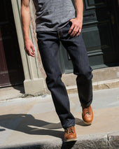 25oz Selvedge Denim Slim Straight Cut Jeans - Indigo
