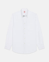 Made In Usa With Regimental Stripe Placket Oxford Cloth Sport Shirt Regular Fit