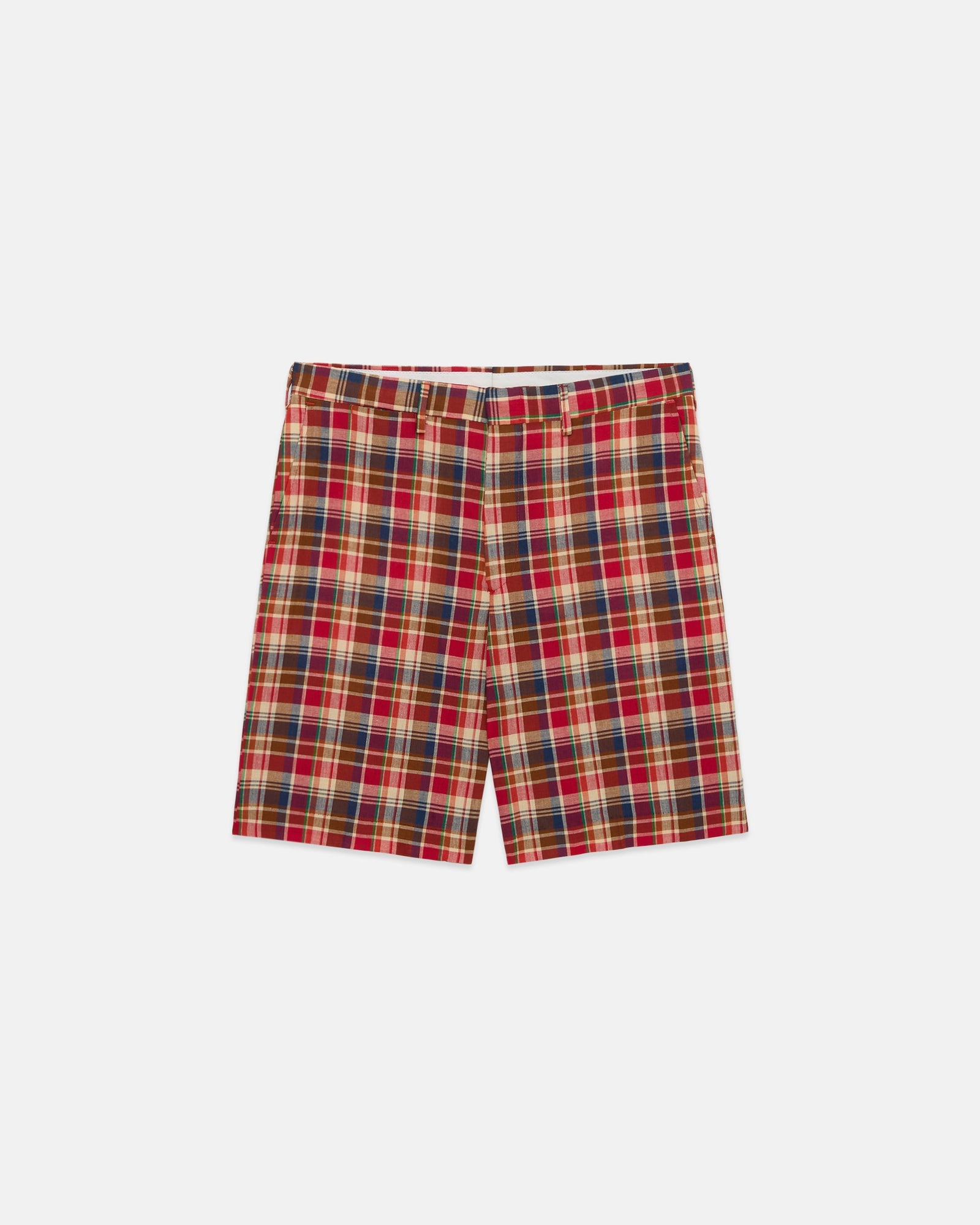Made In Usa Red Authentic Madras Shorts