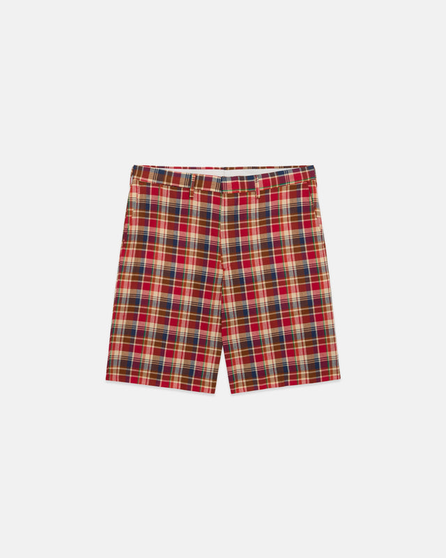 Made In Usa Red Authentic Madras Shorts