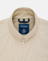 Made In England Lavenham Natural Mickfield Linen Cotton Quilted Gilet