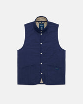 Made In England Lavenham Mickfield Linen Cotton Quilted Gilet
