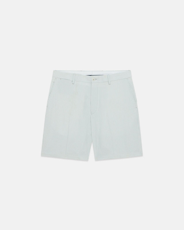 Light Green Cotton Seersucker Shorts